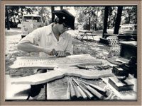 Stanley Saperstein - Circa 1973 Carving at a craftfair