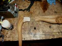 Four Victorian Chairs - In Progress Restoration Broken Leg Closeup
