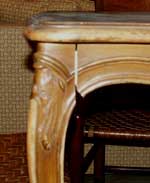 Victorian Card Table Before Restoration Loose Leg Closeup