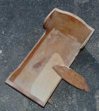 Hand Made Pine Doll Cradle Before Restoration Top