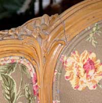 Louie XV Bergerie Chair Before Restoration Back Joint