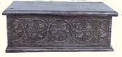 Hand Carved Walnut Bible Box - Front Strait View