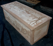 Artisans of the Valley Solid Cherry Hand Carved Safari Chest in Progress