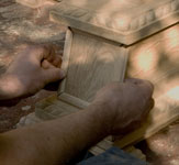 Artisans of the Valley - 2007 Gothic Table Project - Foot End Closeup Fitting End Cap