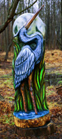 Artisans of the Valley feature Chainsaw Carving by Bob Eigenrauch - Crane Scene