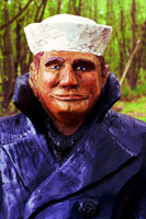 Artisans of the Valley feature Chainsaw Carving by Bob Eigenrauch - Mariner Front Closeup