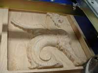 Custom solid oak griffen in progress by Artisans of the Valley