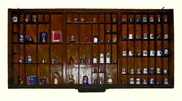 Printers drawer restored as a thimble display rack